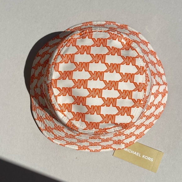 (new+tag) Michael Kors bucket hat MK monogram orange cream one size fits all OS main image 6